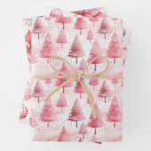 Rosa Retro Weihnachtsfeiertag Geschenkpapier Set (Beispiel)