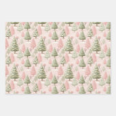 Rosa Retro Weihnachtsfeiertag Geschenkpapier Set (Vorderseite)