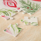 Rosa Retro Weihnachtsschmuck Jigsaw Puzzle (Seite)
