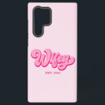 Rosa Retro Wifey Est. Jahr Bride Fiancé Samsung Galaxy Hülle<br><div class="desc">Das ist ein rosa Retro Wifey Est. Jahr Bride Fiancé Samsung Galaxy Handy Case!</div>