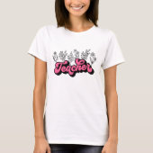 Rosa Retro-Wildblume T-Shirt (Vorderseite)