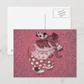 Rosa Retro-Zirkuselefant Postkarte (Vorne/Hinten)