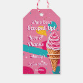 Rosa Retroeis-Brautparty Favo Geschenkanhänger (Vorderseite)