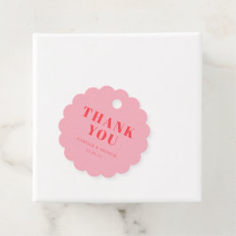 Rosa Retrohochzeit Geschenkanhänger