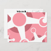 rosa Retrojacke. Postkarte (Vorne/Hinten)