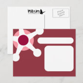 rosa Retrojacke. Postkarte (Vorne/Hinten)