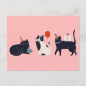 Rosa Retrokatzenchic Postkarte (Vorderseite)