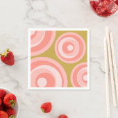 Rosa Retrokreise auf grünem Hintergrund Serviette (Beispiel)