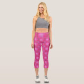 rosa Retrokreise Capri Leggings (Vorderseite)