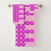 Rosa Retromuster im trendigen Stil Badhandtuch Set (Insitu)