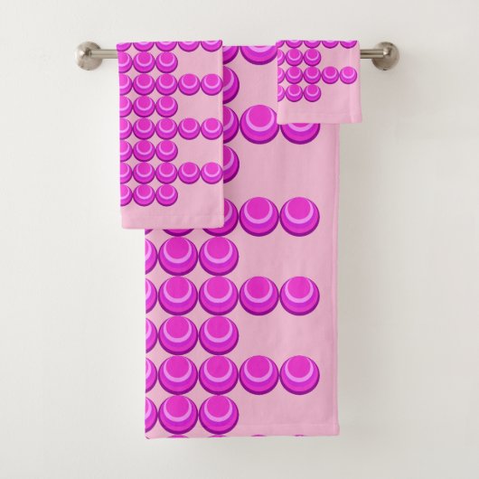 Rosa Retromuster im trendigen Stil Badhandtuch Set (Insitu)