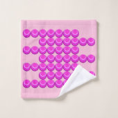 Rosa Retromuster im trendigen Stil Badhandtuch Set (Waschlappen)