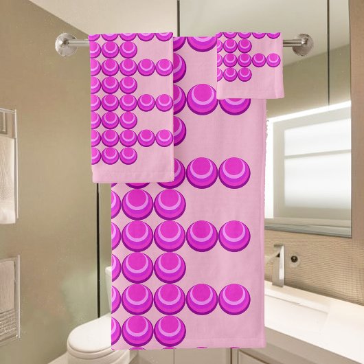 Rosa Retromuster im trendigen Stil Badhandtuch Set