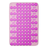 Rosa Retromuster im trendigen Stil mit Monogramm Badematte (Vorderseite Vertikal)