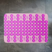 Rosa Retromuster im trendigen Stil mit Monogramm Badematte