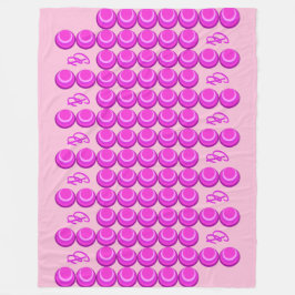 Rosa Retromuster im trendigen Stil mit Monogramm Fleecedecke