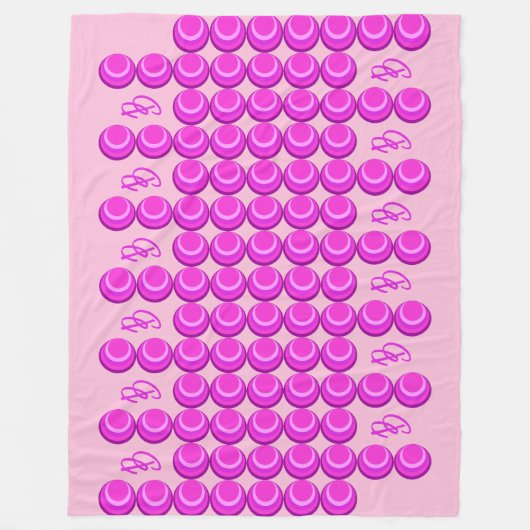 Rosa Retromuster im trendigen Stil mit Monogramm Fleecedecke (Vorderseite)
