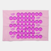 Rosa Retromuster im trendigen Stil mit Monogramm Geschirrtuch (Horizontal)