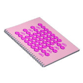 Rosa Retromuster im trendigen Stil mit Monogramm Notizblock (Rechte Seite)