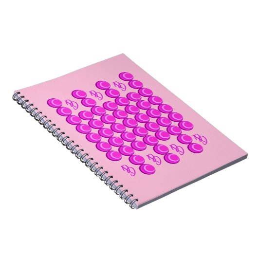 Rosa Retromuster im trendigen Stil mit Monogramm Notizblock (Rechte Seite)