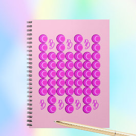 Rosa Retromuster im trendigen Stil mit Monogramm Notizblock