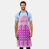 Rosa Retromuster im trendigen Stil mit Monogramm Schürze (Getragen)