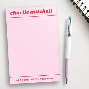 Rosa Retroname Post-it Klebezettel