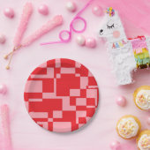 Rosa Retroquadrat Pappteller (Party)