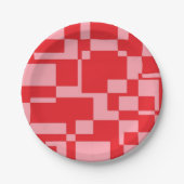 Rosa Retroquadrat Pappteller (Vorderseite)