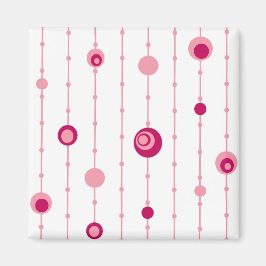 Rosa Retrozirkeln Magnet (Vorne)