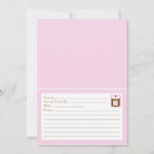 Rosa Rezept Karte Rezept Brautdusche Einladung (Rückseite)