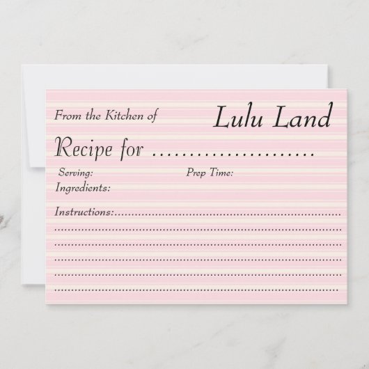 Rosa Rezeptkarte anpassen (Vorderseite)