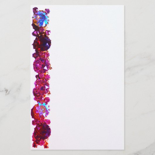 Rosa Rhinestones - Vintager Schmuck Briefpapier (Vorderseite)