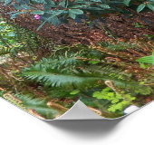 Rosa Rhododendren auf Baumstumpf Poster (Ecke)