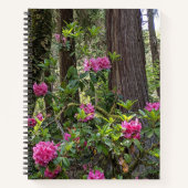 Rosa Rhododendren in einem Forest Floral Notebook Notizblock (Vorderseite)