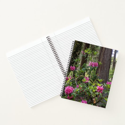 Rosa Rhododendren in einem Forest Floral Notebook Notizblock (Innenseite)
