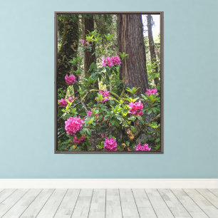 Rosa Rhododendren in einem Wald Leinwanddruck