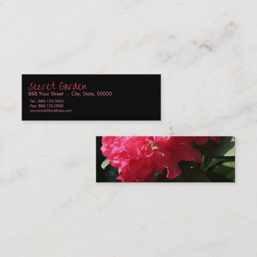 Rosa Rhododendron (3) Mini Visitenkarte (Vorne/Hinten)
