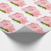 Rosa Rhododendron auf weiß Geschenkpapier (Ecke)