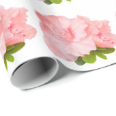 Rosa Rhododendron auf weiß Geschenkpapier (Rolleneckpunkt)