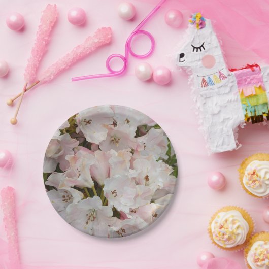 Rosa Rhododendron Blooms Bloral Pappteller (Party)