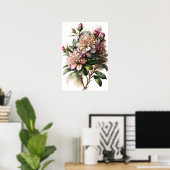 Rosa Rhododendron Blume Art Print Poster (Heimbüro)
