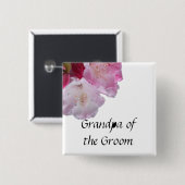 Rosa Rhododendron-Blume Button (Vorne & Hinten)