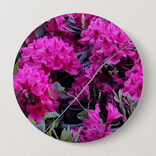 Rosa Rhododendron-Blume Button (Vorderseite)