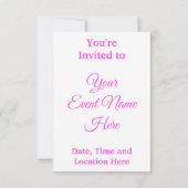 Rosa Rhododendron-Blume Einladung (Rückseite)