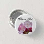 Rosa Rhododendron Blume Hochzeitsknopf Button (Vorne & Hinten)