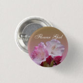 Rosa Rhododendron Blume Hochzeitsknopf Button (Vorne & Hinten)