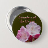 Rosa Rhododendron Blume Hochzeitsknöpfe. Button (Vorne & Hinten)