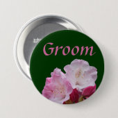 Rosa Rhododendron-Blume-Knopf Button (Vorne & Hinten)