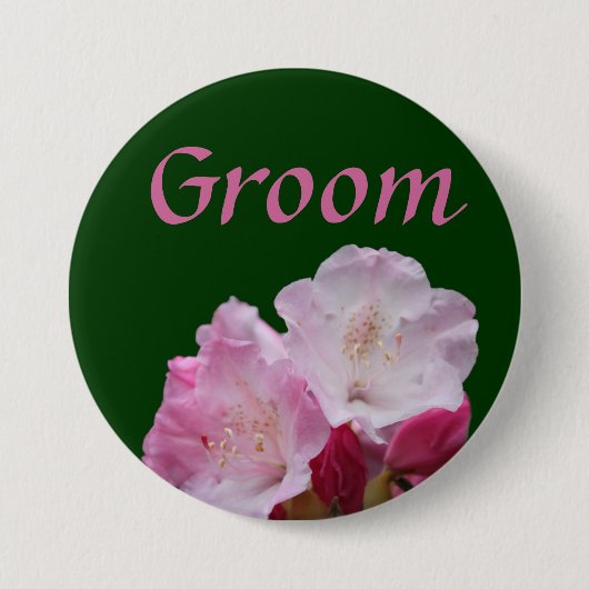 Rosa Rhododendron-Blume-Knopf Button (Vorderseite)